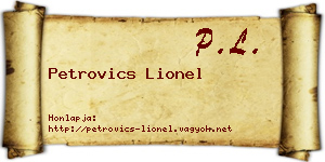 Petrovics Lionel névjegykártya